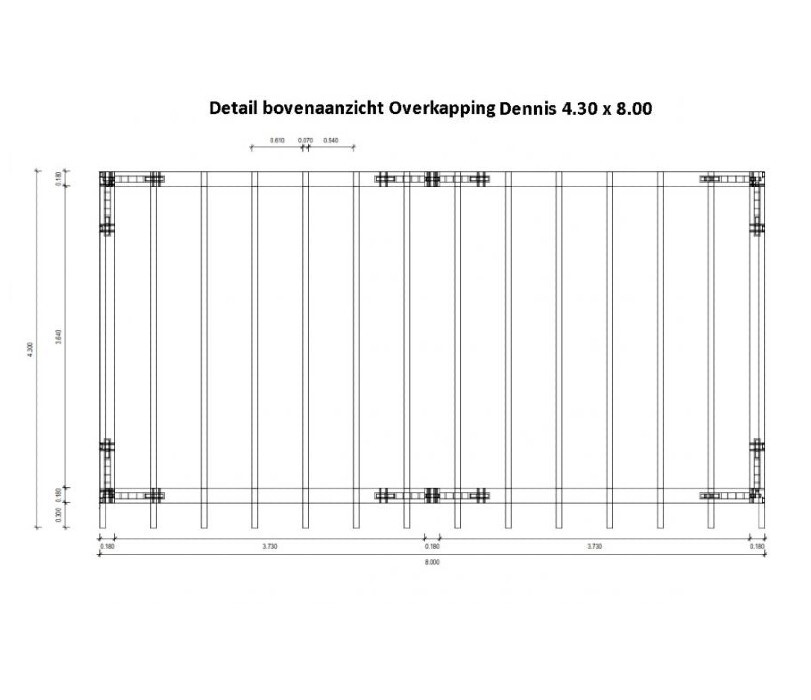 Detail Draufsicht Überdachung dennis mit Kreuzung