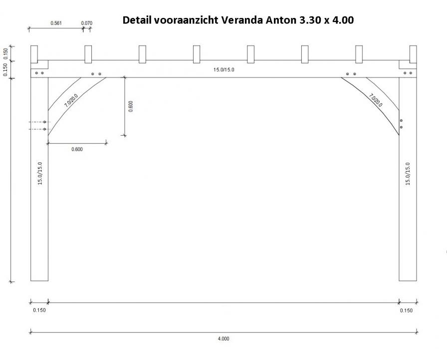 Detail Vorderansicht Veranda anton