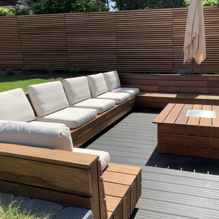 Exklusive Gartenlounge aus Ipé Hartholz
