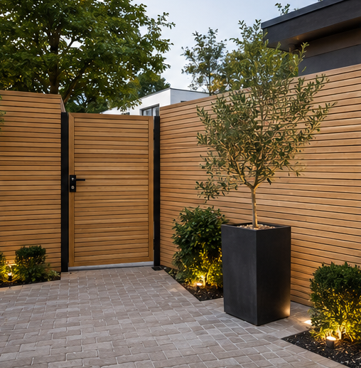 Zaun modern ipe holz