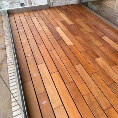 Ipe Terrassendielen 21x14 cm breit glatt gehobelt