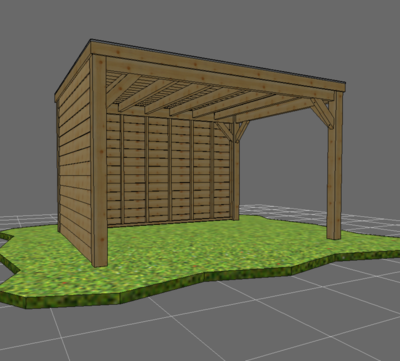 Rabatt-Vordach Anton 2 Wände 