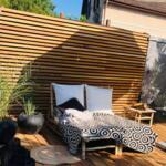 Sichtschutzzaun holz | Luxuriöser doppelseitiger Leisten-zaun aus Ipe Hartholz